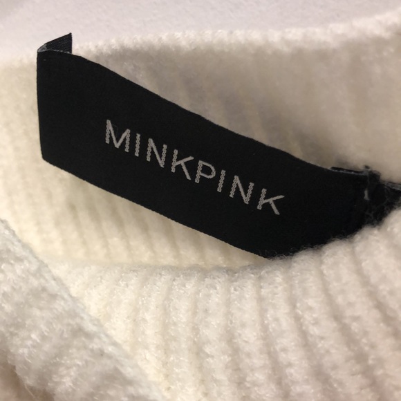 MINKPINK Vallerie Off White Tie-Back Puff-Sleeve Sweater - Picture 9 of 9